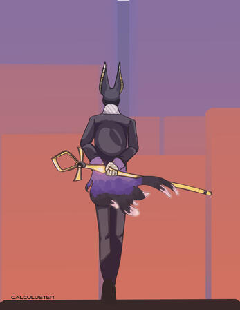 Program: Illustrator, Project: Creative space, Character: Drew (property of Dislyte) (2023)